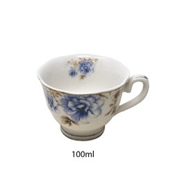 Jogo 6 Xícaras de Café 100ml C/ Pires Floral Cerâmica 12pçs - 7