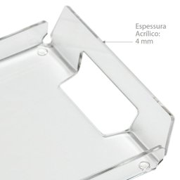 Bandeja Acrílica Transparente Hara Alça Lateral 30x20 Cm - 3