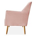 Ver imagem 6 de Kit 02 Poltronas Decorativa Julia Veludo Pés Palito Castanho - Pallazio Rosa Bebê