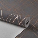 Ver imagem 1 de PAPEL DE PAREDE IMPORTADO SANBLASS GEOMETRICO CINZA ESCURO C/ COBRE