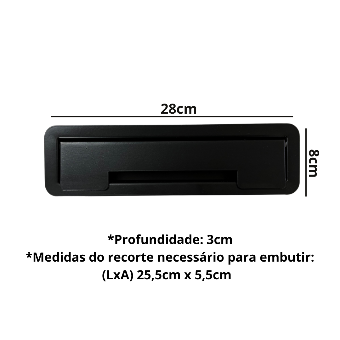 Caixa Embutir P/ Mesa Móveis 3 Tomadas 10a New Slim Moderno:preto - 3