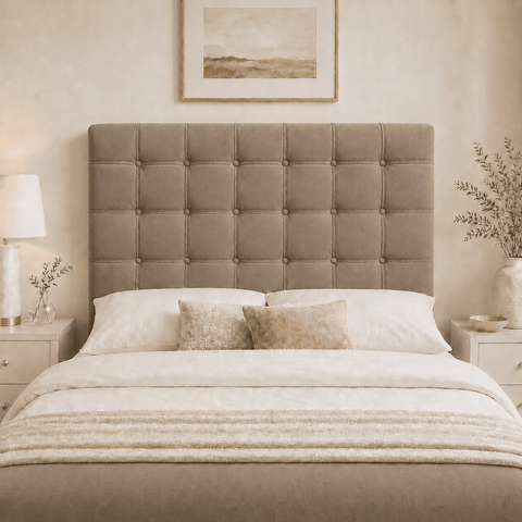Cabeceira Ana Estofada Suede p/ Cama Box Casal King 195cm Quarto