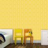 Papel de Parede Auto Adesivo Lavável Abstrato ab0029 Retrô Vintage Amarelo - 1