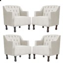 Ver imagem 1 de Kit 04 Poltrona Decorativa Gênises Suede Escritório Recepção