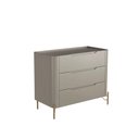 Ver imagem 2 de Cômoda com 3 Gavetas 97cm Pés em Metal 100% Mdf Cor:grigio com Dourado