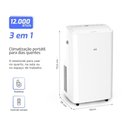 Ver imagem 3 de Ar Condicionado Portátil Hq 12.000 Btu/H Frio Monofásico Branco Hq-AP12KJ