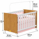 Ver imagem 4 de Berço Mini Cama Aurora Cor Branco com Amadeirado