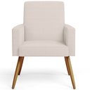 Ver imagem 6 de Kit 02 Poltronas Decorativa Maria W01 Pés Palito Linho Cru Couríssimo Camel - Lyam Decor
