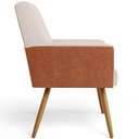 Ver imagem 7 de Kit 02 Poltronas Decorativa Maria W01 Pés Palito Linho Cru Couríssimo Camel - Lyam Decor