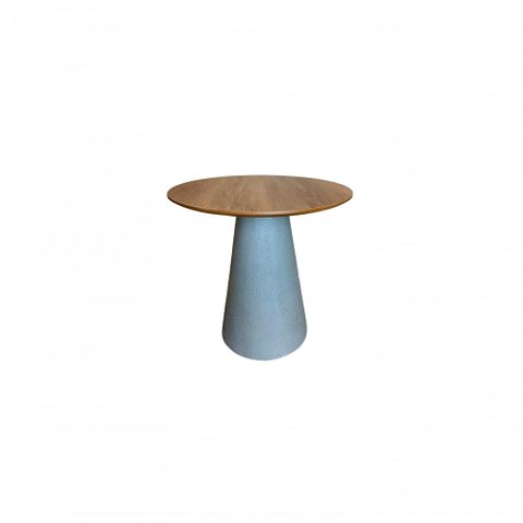 Mesa De Apoio Cone Base Cimento Texturizado - Tampo Mezzo Castani 50 Cm Altura 60 Cm Cor Cinza