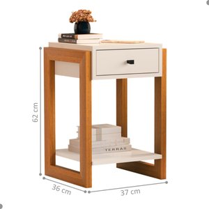 Mesa de Cabeceira 1 Gaveta Jinan Perola Brilho