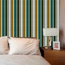 Ver imagem 1 de Papel de Parede Auto Adesivo Lavável Listrado 0033 Telado Verde