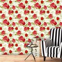 Ver imagem 1 de Papel de Parede Adesivo Lavável f0151 Floral Vermelho Vibrante