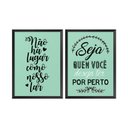 Ver imagem 1 de Kit 2 Quadros com Moldura Frases Lar Casa Sala Decoração