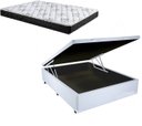 Ver imagem 1 de Cama Box Baú Casal Conforto Sintético Branco + Colchão Casal Conforto Espuma D33 14x138x188
