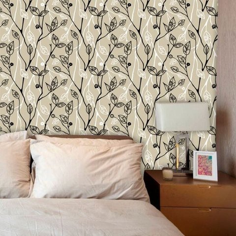 Papel de Parede Adesivo Lavável Floral Galhos