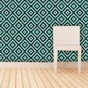 Ver imagem 1 de Papel de Parede Auto Adesivo Lavável Abstrato ab0022 Retrô Verde