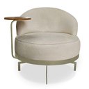 Ver imagem 4 de Kit 2 Poltronas Decorativa Andromeda Linho Bouclê Bege Base Giratória de Ferro - Pallazio