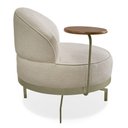Ver imagem 7 de Kit 2 Poltronas Decorativa Andromeda Linho Bouclê Bege Base Giratória de Ferro - Pallazio