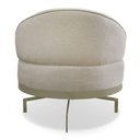 Ver imagem 2 de Kit 2 Poltronas Decorativa Andromeda Linho Bouclê Bege Base Giratória de Ferro - Pallazio