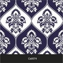 Ver imagem 2 de Papel de Parede Lavável Clássico Arabesco ca0074 Invertido Azul e Branco