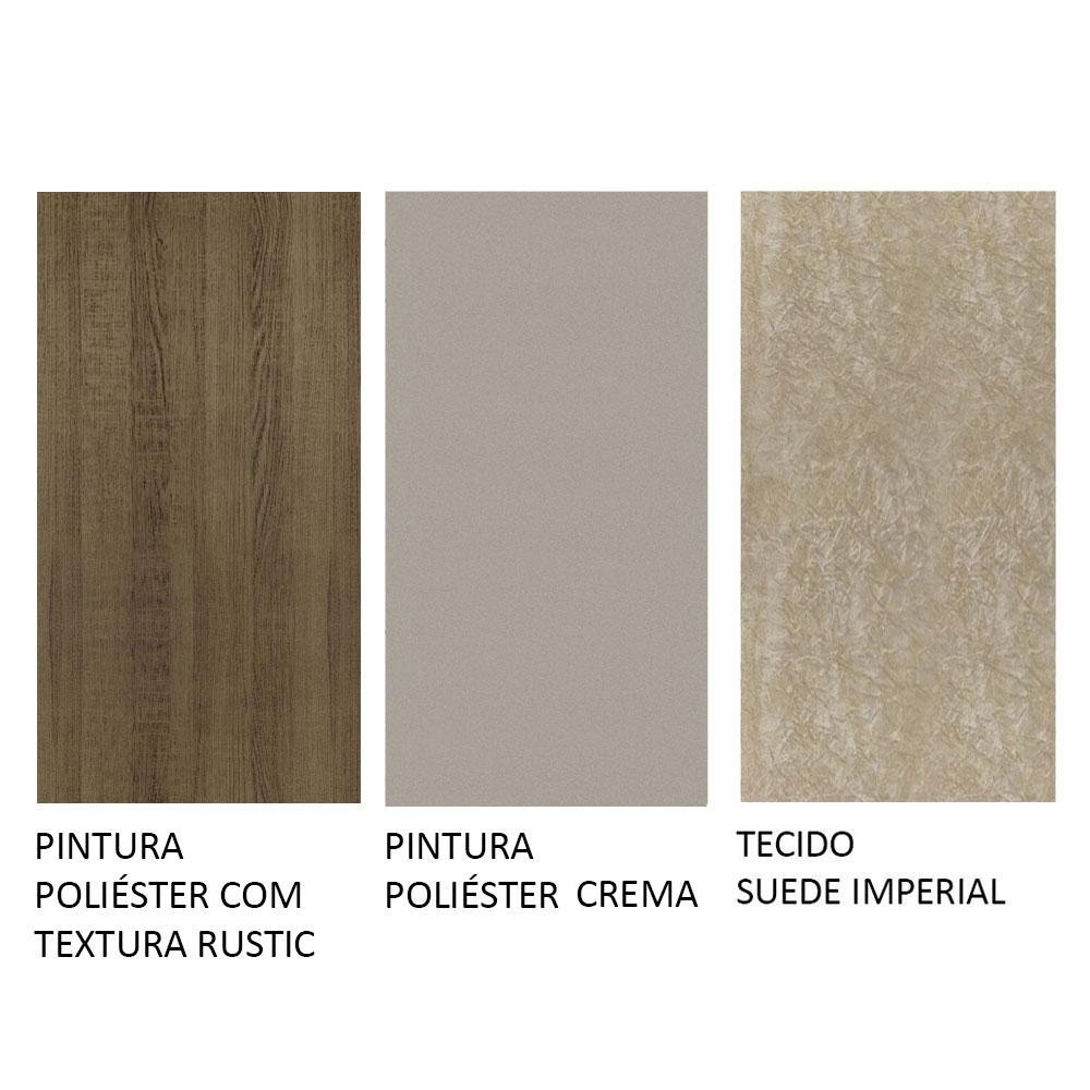 Conjunto Sala de Jantar Mesa Tampo de Vidro 4 Cadeiras Rustic/crema/imperial Aryeli Madesa - 10
