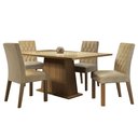 Ver imagem 3 de Conjunto Sala de Jantar Mesa Tampo de Vidro 4 Cadeiras Rustic/crema/imperial Aryeli Madesa