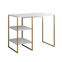 Ver imagem 2 de Aparador Adega Industrial Bar Barzinho Bourbon Aço Dourado e Branco 95 Cm
