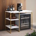 Ver imagem 1 de Aparador Adega Industrial Bar Barzinho Bourbon Aço Dourado e Branco 95 Cm