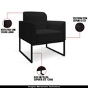 Ver imagem 4 de Kit 2 Poltronas Decorativas Isabella Base Industrial Linho Preto Gran Belo