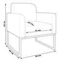 Ver imagem 3 de Kit 2 Poltronas Decorativas Isabella Base Industrial Linho Preto Gran Belo