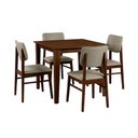 Ver imagem 1 de Conjunto de Mesa com 4 Cadeiras 4 Lugares em Madeira Capuccino 80cm Ágape