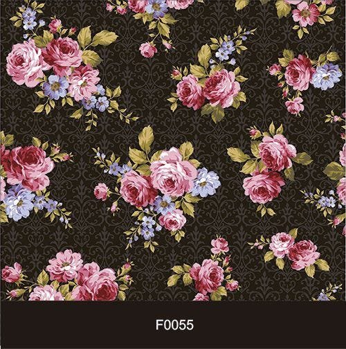 Papel de Parede Adesivo Lavável f0055 Floral Vintage Preto - 2