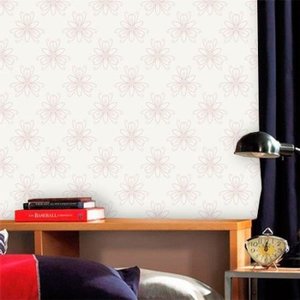 Papel de Parede Adesivo Lavável f0061 Floral Delicada Branca