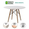 Mesa Eames Eiffel Infantil Madeira Tampo 68cm Redondo Branco - 3