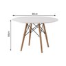Mesa Eames Eiffel Infantil Madeira Tampo 68cm Redondo Branco - 2