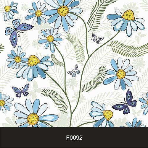 Papel de Parede Adesivo Lavável f0092 Floral Margarida azul - 2