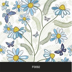 Papel de Parede Adesivo Lavável f0092 Floral Margarida azul - 2
