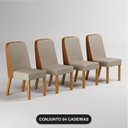 Ver imagem 1 de Kit 4 Cadeiras para Sala de Jantar Isis Bege/Cinamomo/Terracota Palha