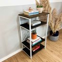 Ver imagem 2 de Aparador de Ferro e Madeira Style Slim Industrial Tabaco e Branco