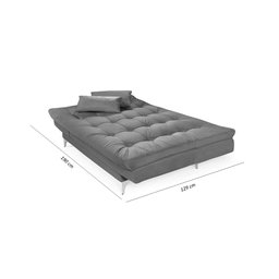 Sofá Cama Versátil Pés de Alumínio Corano D33 Gelo 308 Império Estofados - 8