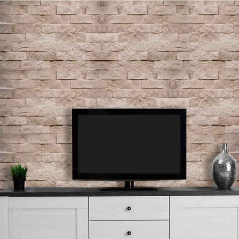 Papel de Parede Adesivo Lavável Pedra Canjiquinha Tijolo cpt0021