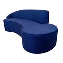 Ver imagem 2 de Sofá Decorativo 3 Lugares 210cm Abby Encosto Esquerdo Curvo Veludo Azul Marinho G15 - Gran Belo
