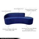 Ver imagem 3 de Sofá Decorativo 3 Lugares 210cm Abby Encosto Esquerdo Curvo Veludo Azul Marinho G15 - Gran Belo