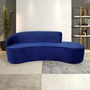 Ver imagem 1 de Sofá Decorativo 3 Lugares 210cm Abby Encosto Esquerdo Curvo Veludo Azul Marinho G15 - Gran Belo