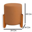 Ver imagem 4 de Puff Orgânico Veludo Thor com Pés de Madeira Terracota