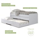 Ver imagem 3 de Cama Bicama Juliette com Auxiliar e Gavetas Branco - Robel