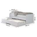 Ver imagem 4 de Cama Bicama Juliette com Auxiliar e Gavetas Branco - Robel