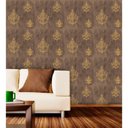 Ver imagem 1 de Papel de Parede Auto Adesivo Lavável Cimento Queimado C0007 Arabesco Dourado