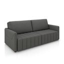 Ver imagem 1 de Sofá-cama Decorativo Retrátil Thanos 2 Lugares 220cm Linho Grafite G45 - Gran Belo